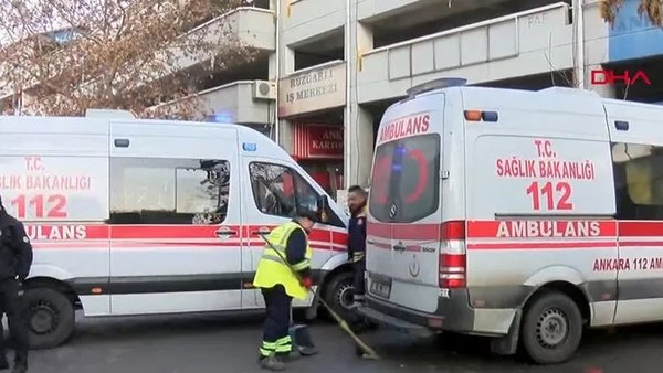 Ankarada vergi dairesinde doğal gaz sızıntısı Çok sayıda personel hastanelere sevk edildi