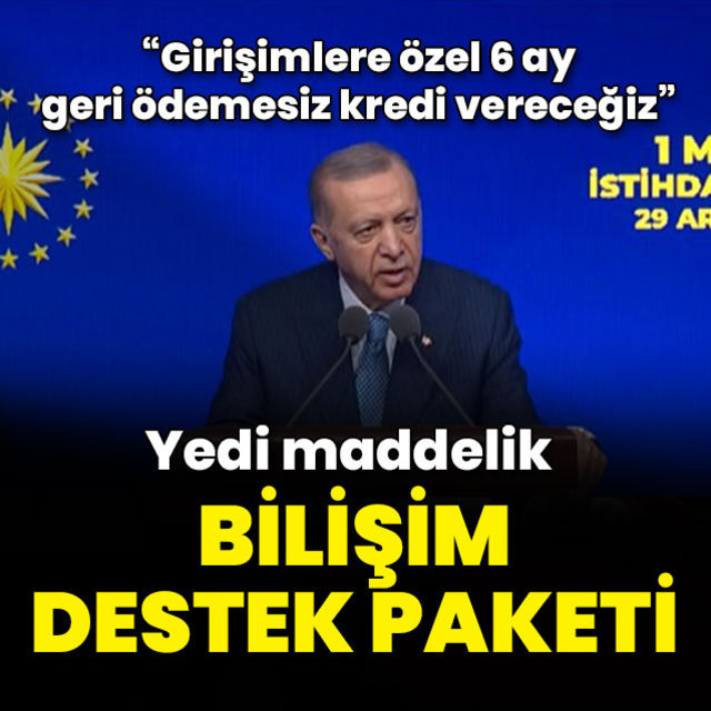 Cumhurbaşkanı Erdoğan: Girişimlere özel 6 ay geri ödemesiz kredi vereceğiz