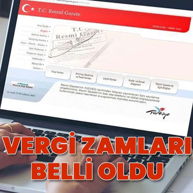 Son dakika haberi Vergi zamları Resmi Gazete'de yayımlandı