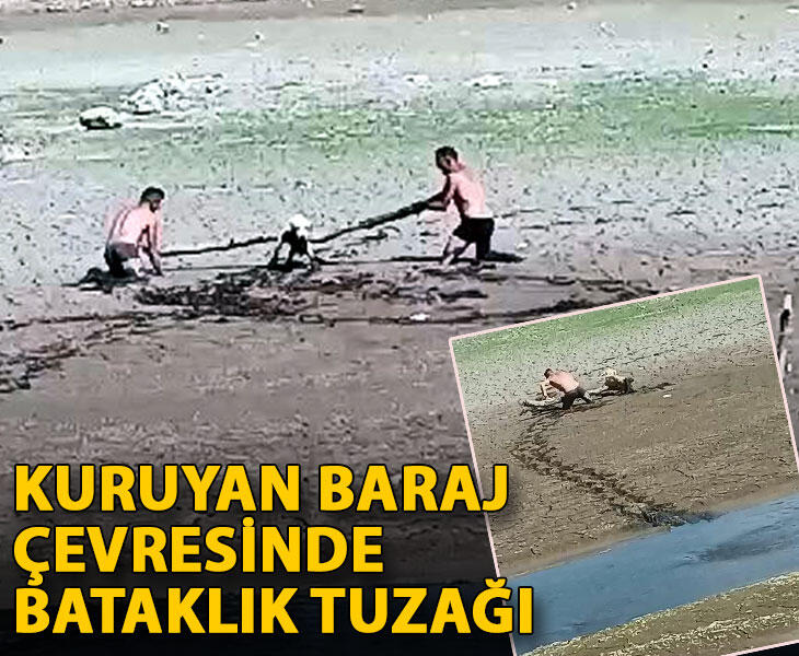 Kuruyan baraj çevresinde bataklık tuzağı