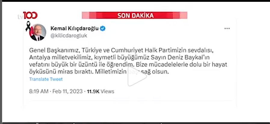 İHBAR ve HABER EDIYORUM DENİZ BAYKAL VEFAT ETTİ