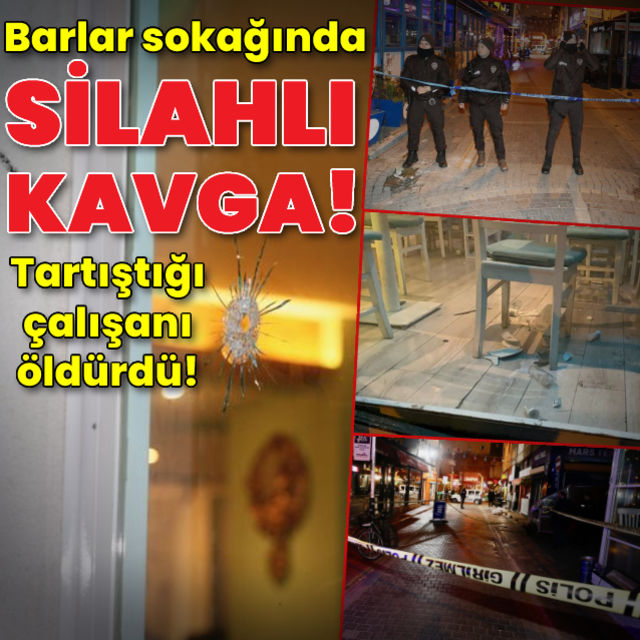 Eskişehir de barlar sokağında silahlı kavga  1 ölü 1 yaralı