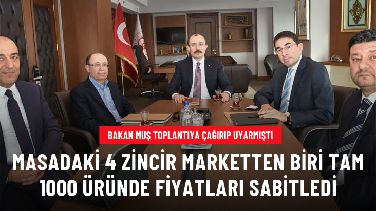 Bakan Muş toplantıda uyarmıştı Masadaki 4 zincir marketten biri 1000 üründe fiyatlarını sabitledi